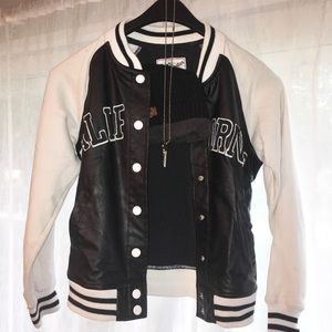 sporty leather jacket